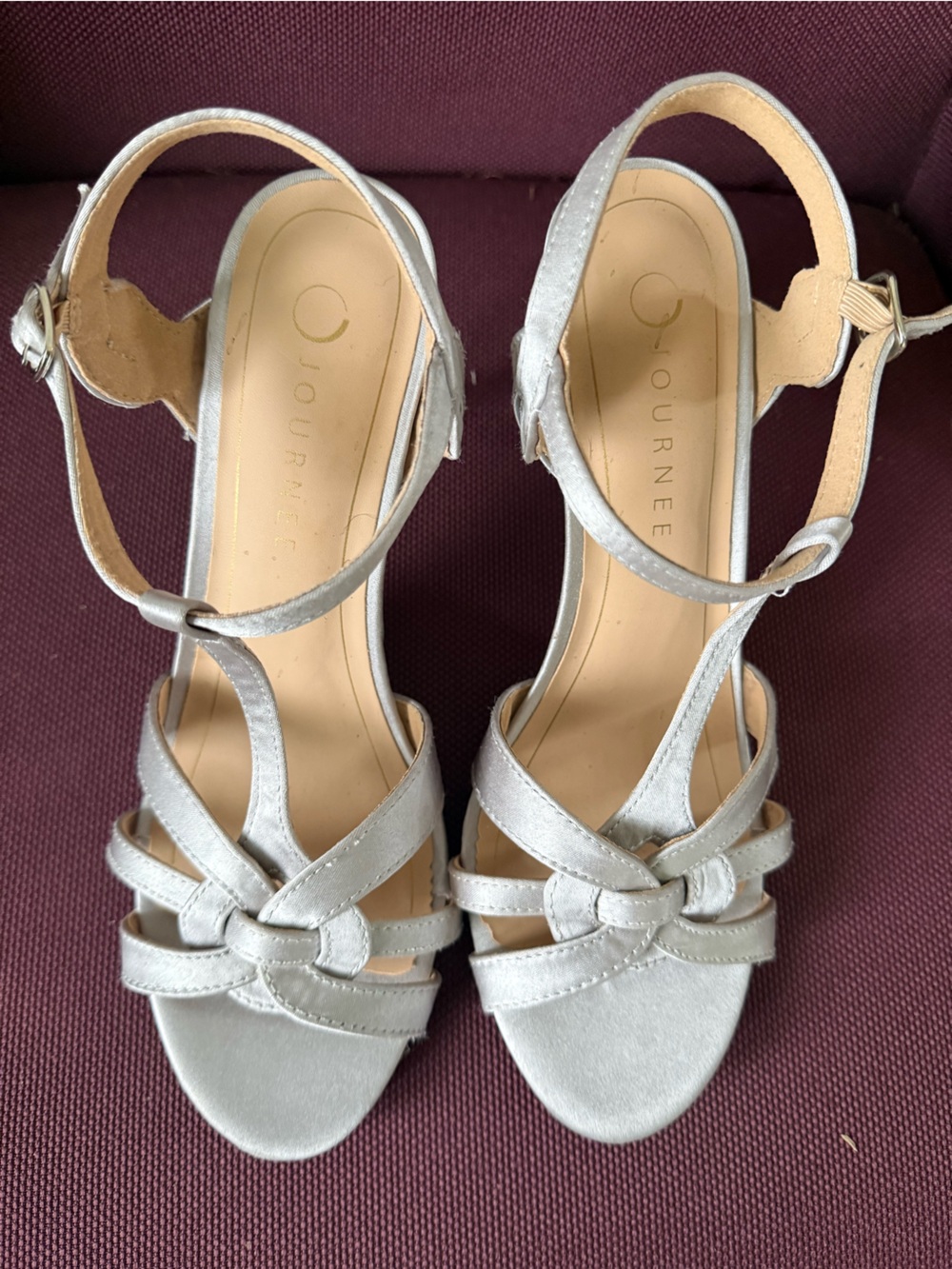 Journee Collection Silver Metallic Knotted Strappy Sandals for Women